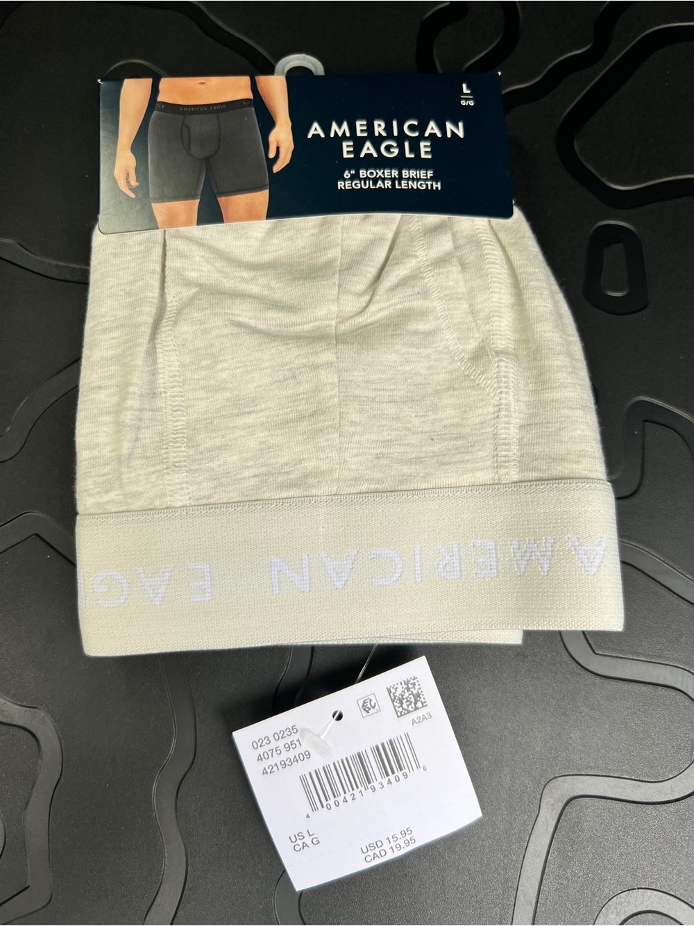 American Eagle Outfitters Light Gray Boxer Brief with Branded Waistband